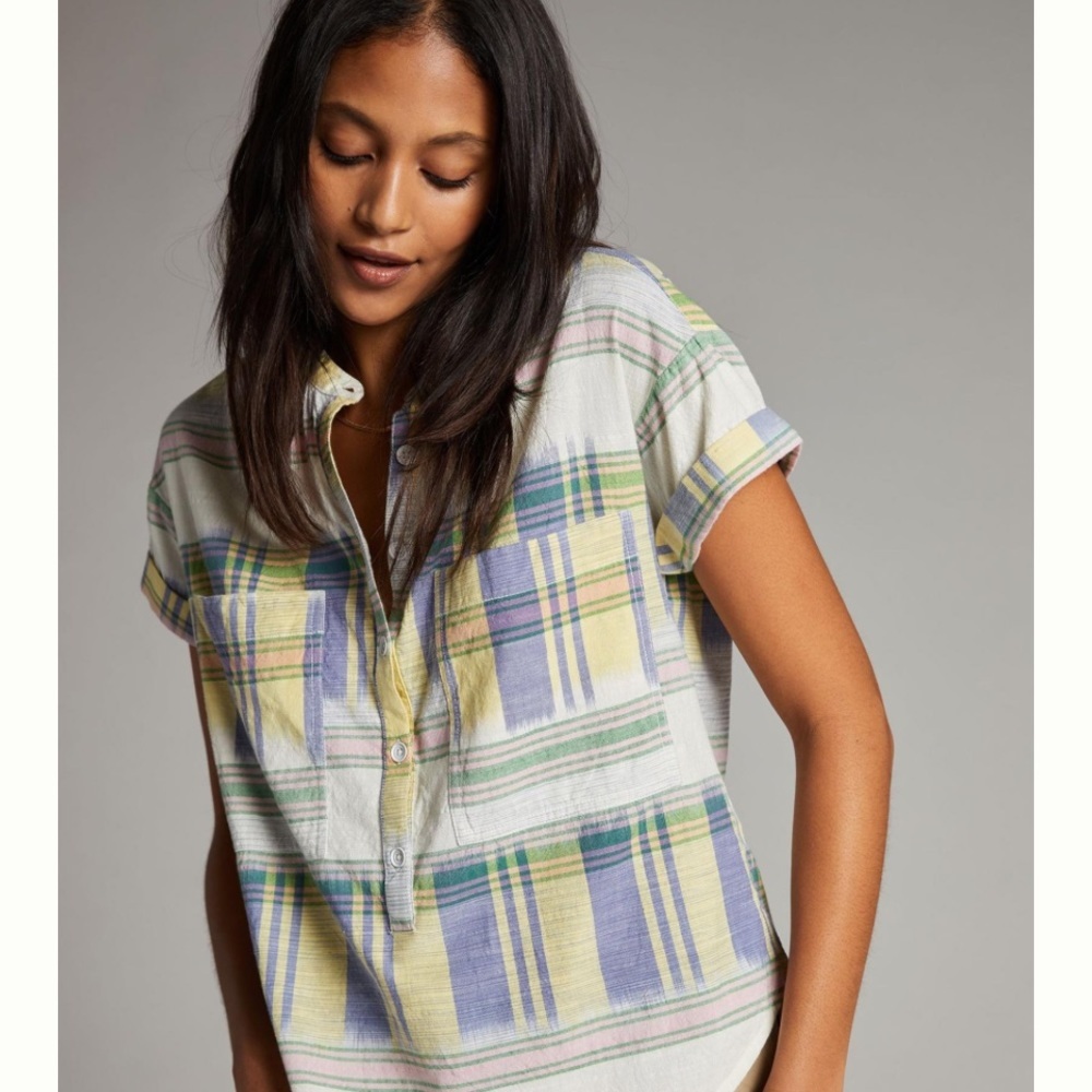 Anthropologie Pilcro The Hannah Surf Blouse Size S